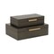 Contemporary Home Living Fish Scaled Rectangular Storage Box Set - 11.75" - Black and Gold - Set of 2